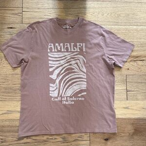 😊Abercrombie & Fitch Amalfi Mauve-Brown Graphic Short Sleeve TShirt